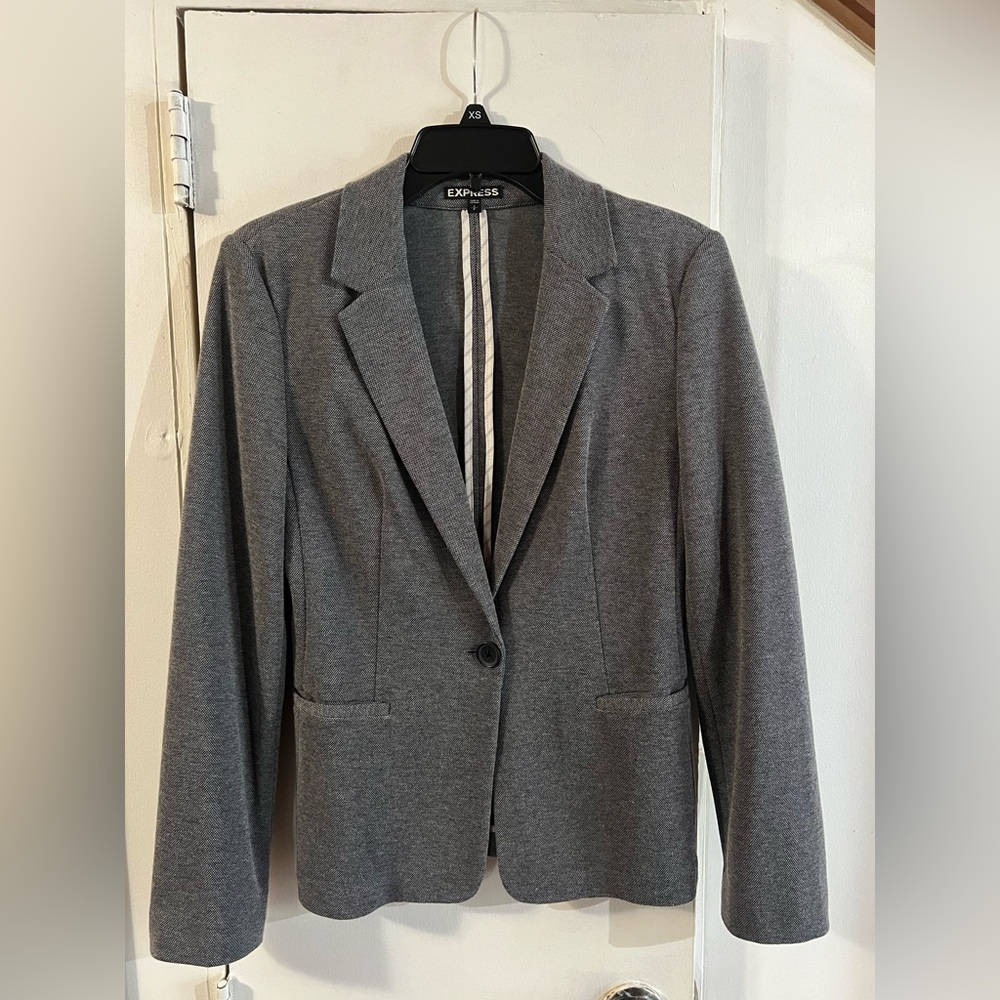 Express Charcoal Textured Blazer